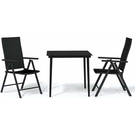 Maison Exclusive - Set Mobili da Pranzo per Giardino 3 pz Nero (1/5)