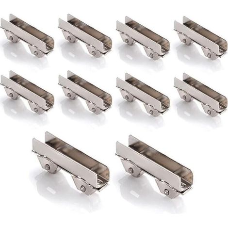 Lot de 10 colliers de serrage de roue de porte coulissante en acier inoxydable pour porte coulissante de vitrine de 6 mm d'épaisseur, largeur fendue de 6 mm (1/5)