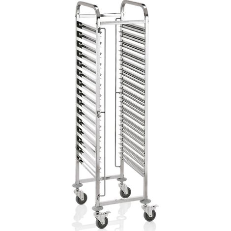 Chariot à glissières 55 x 42,5 x 171 cm EN 15 à 30 plateaux 53 x 37 cm inox CANTINA - Was Germany (1/2)