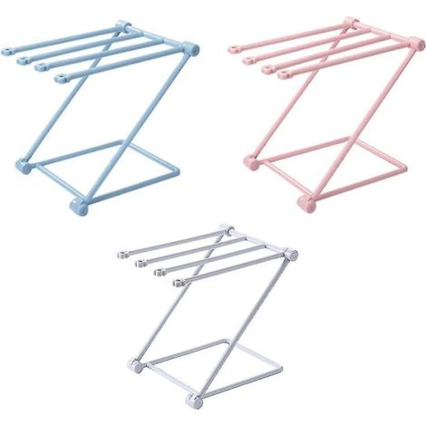 Porte-serviettes pliable, support à serviettes autoportant, étendoir à serviettes, porte-serviettes pour cuisine, lot de 2 (bleu) (1/5)