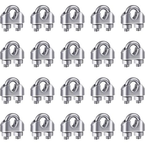 20 colliers de serrage pour câbles en acier inoxydable 304, fixations M3, système de garde-corps (1/5)