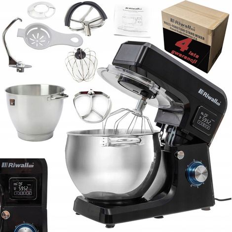 Robot pâtissier planétaire 8 en 1 2700 W, bol à pâte de 6,5 L, écran LCD et racleur