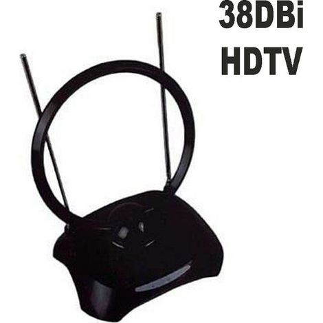 TrAdE Shop Traesio - Antenna Digitale Terrestre Amplificata Interni Segnale Hd Vhf Uhf Hdtv 38dbi - (1/2)
