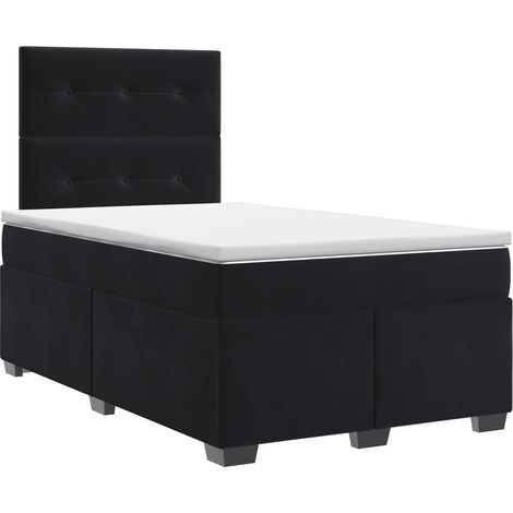 Maison Exclusive - Letto box spring con materasso Nero 120 x 190 cm Velluto (1/5)