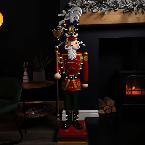 119cm Light Up Nutcracker Soldier LED Christmas Metal Ornament Home Decoration (1/5)