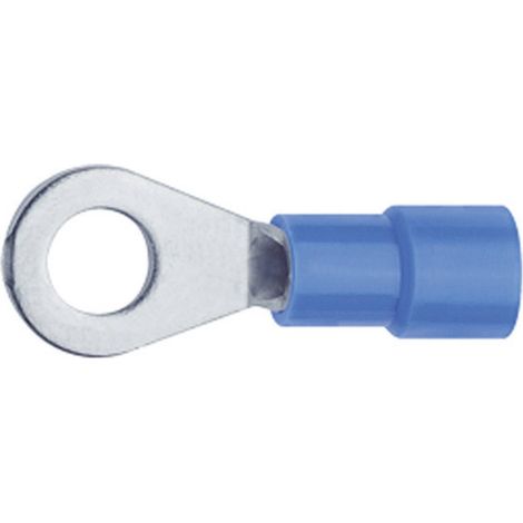 Klauke 6308 Cosse à oeillet Section max.=2.50 mm² Ø du trou=8.4 mm partiellement isolé bleu 1 pc(s) D98291