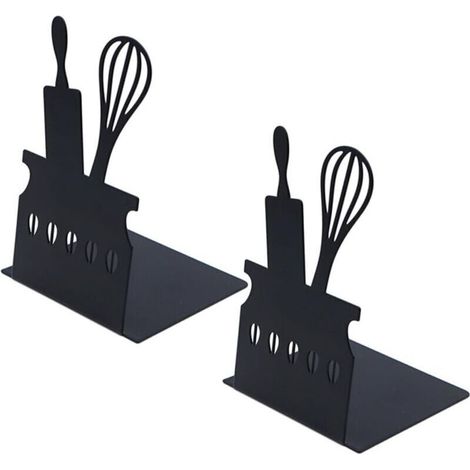 Support Pour Livres - En Métal - Pour Bureau Et Étagères - Décoration Intérieure - 2 Pièces (1/4)
