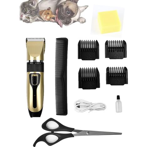 Tape de chiens Querfi animal professionnel coiffeur machine de cisaillement chien chien machine de découpe de cheveux de chien rechargeable sans fil chien tondeuse électrique électrique (1/5)
