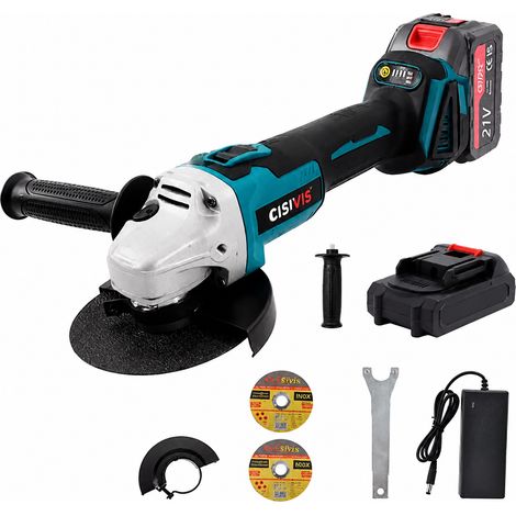 Meuleuse d’Angle Sans Fil Brushless 125mm avec Batterie, 3 Vitesses, Outil Électrique Rechargeable pour Découpe, Meulage et Polissage (1/5)