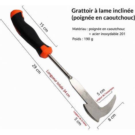 Lame de désherbage en acier inoxydable 11, forme hache avec manche en caoutchouc 11 1 × 1 × 1 cm 1 g – Livraison gratuite