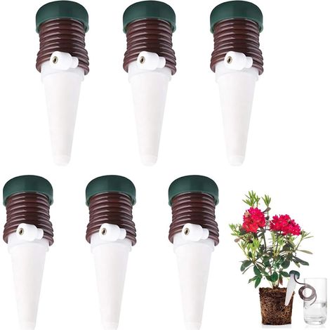 Arroseur automatique pour plantes – lot de 6 – distributeur d'eau pour plantes en pot – vert et blanc (1/5)