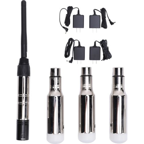 Système DMX512 Sans Fil Toivize 2.4GHz Argent – 1 Émetteur + 3 Récepteurs, Portée 400m, Aluminium, Idéal Éclairage Scénique Pro (1/5)