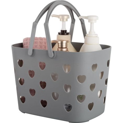 Cesta De Almacenamiento Portátil - Cesta De Ducha Con Asa - Para Baño Cocina Despensa Dormitorio Garaje - Plástico PP - 1 Unidad (1/5)