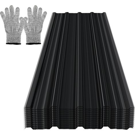 TolleTour 36 chapas trapezoidales galvanizadas antracita 129 x 46 cm, para techo y pared, 0,25 mm (1/5)