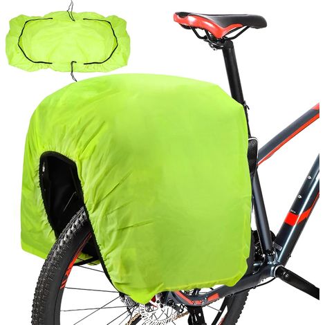 Telo antipioggia per bicicletta (126 x 66 cm), impermeabile e antipolvere, pieghevole e ultraleggero, per borse laterali e cestini da bicicletta.