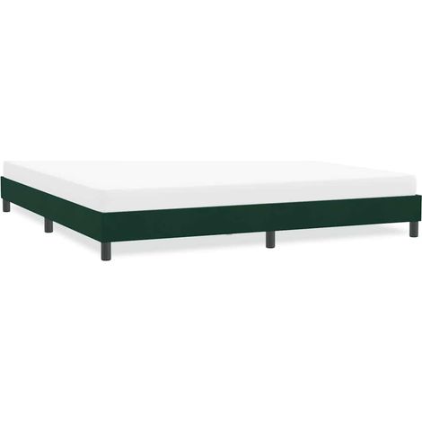 Bettgestell ohne Matratze Dunkelgrün 180x210 cm Samt