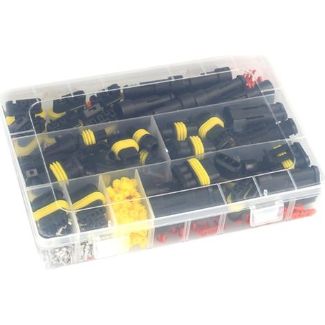 eurs Étanches pour Faisceau de Câbles Lampe Xénon 1/2/3/4 Broches en Cuivre Nickelé 352 Pièces pour Réparation Automobile en Boîte Plastique Noire (1/5)