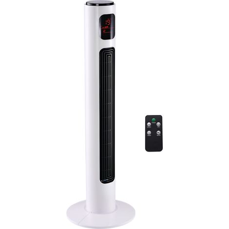 38-Inch Freestanding Tower Fan with 3 Speeds, 3 Modes, 12-Hour Timer, 70° Oscillation, LED Display, 5M Remote Control - White