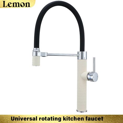 Robinet de cuisine purificateur d'eau (Blanc lait G1/2) avec double sortie pour le mélange d'eau potable pure (1/5)