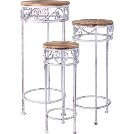 Soporte para macetas set 3 piezas gris, 30x30x71h cm (1/5)