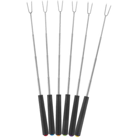 Lot de 6 fourchettes à barbecue réutilisables en forme de U, pour rôtir la viande et utiliser en extérieur. (1/5)