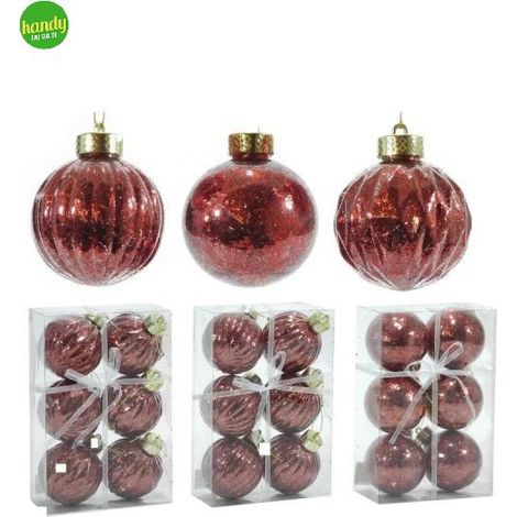 Set 6 Sfere General Trade Ø80mm Rosso Modelli Assortiti