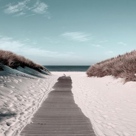 Tableau sur toile chemin sable 30x30 cm - Impression sur Toile Murale Décorative - Image imprimée en HD sur Toile - Toile sur Châssis en Bois FSC - Fabriqué en France