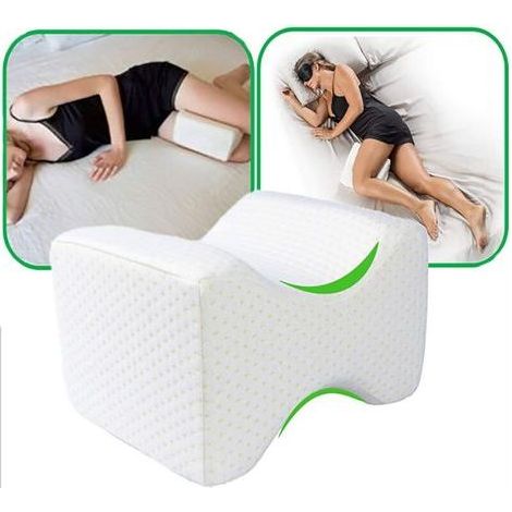 pair Coussin Jambes, Coussin Orthopédique pour Jambe avec Mousse Mémoire, Oreiller de Soutien du Genou pour Soulagement de la Sciatique, Douleur au Dos, Douleur aux Jambes, Grossesse Knee Pillow-Blanc (1/4)