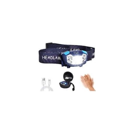 Linterna frontal LED recargable Crezuo con 5 modos, resistente al agua IP65, 350 lm, para acampar, hacer senderismo, correr, pescar y proyectos de bricolaje.