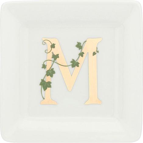 Assiette carrée Letter M - Cuisine - Idée cadeau - Porcelaine - 10 x 10 x 1,5 cm (1/2)
