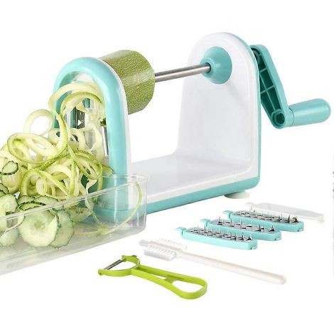 Machine à nouilles de légumes et de fruits - Trancheuse à légumes à 5 lames pour nouilles de légumes et frites ondulées, une aubaine pour les paresseux (1/5)