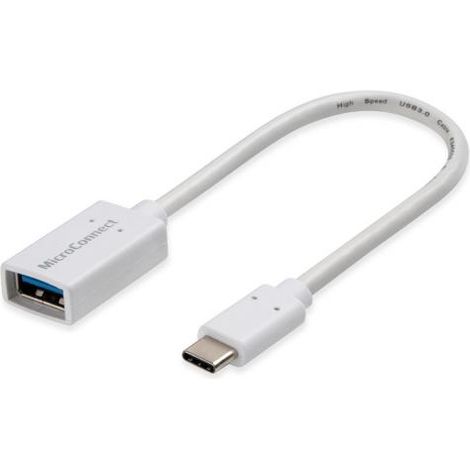 Microconnect USB3.1CAF02W - USB Cavo (0,2 m, USB C, USB A, 3,0 (3,1 Gen 1), connettore maschio / connettore femmina, bianco)