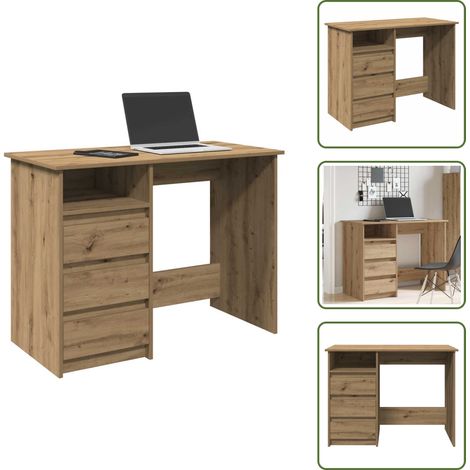 vidaXL Bureau chêne artisanal 102x50x75 cm bois d'ingénierie (1/5)