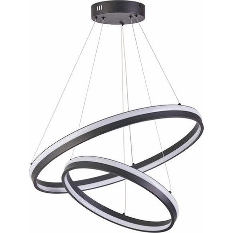 Lampadario LED Reality Proxima 2 anelli nero Ø60 64W (1/3)