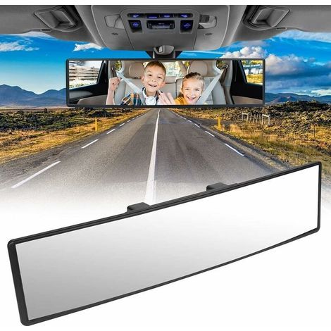 Rétroviseur de Voiture, Intérieur de Voiture Universel Rétroviseur Remplacement Panoramique, Grand Angle Rétroviseur Miroir Auto Intérieur Voiture Anti-éblouissement Vue Arrière Miroir 310x75mm (1/5)