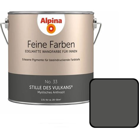 Alpina Feine Farben No. 33 Stille des Vulkans 2,5 L mystisches anthrazit edelmatt Wandfarbe (1/3)