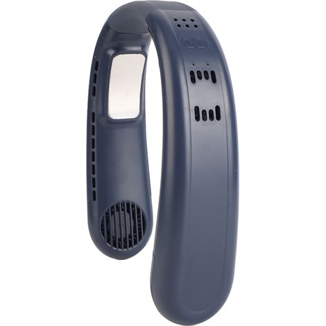 Tragbarer Nackenventilator mit Halbleitertechnologie, dualer Kühlung, 3 Geschwindigkeitsstufen, Mini-USB-Ladeanschluss, blaue Farbe (1/5)