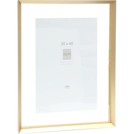 Cadre photo entre deux verres bord doré aluminium pour format jusqu'à 30x40cm S028A1 à accrocher (1/5)