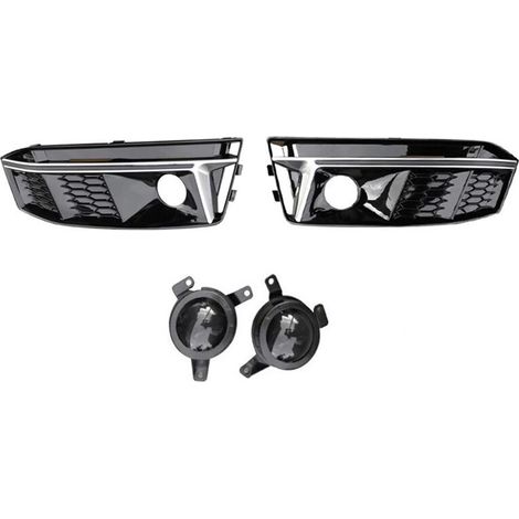 Rejilla para faros antiniebla delanteros para A4 S- S4 B9 2017-2018, marco cromado. (1/2)
