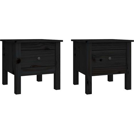 Maison Exclusive - Beistelltische 2 Stk. Schwarz 40x40x39 cm Mass (1/5)