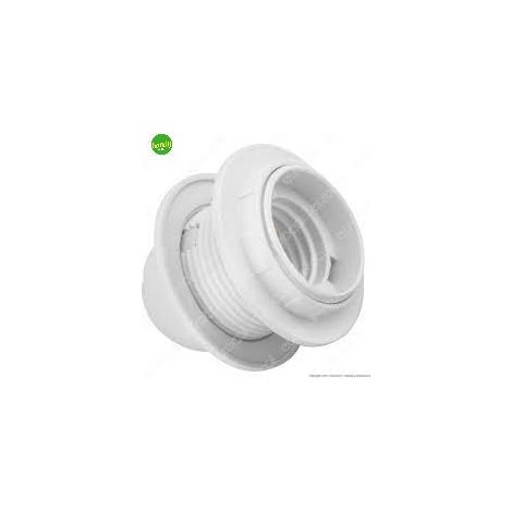 Portalampada in termoplastica Elettrocanali con doppia ghiera bianco e27 4 a. 250 v.