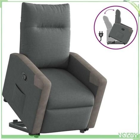 Fauteuil inclinable - 3324091 - Gris foncé - Tissu - Releveur électrique (1/5)