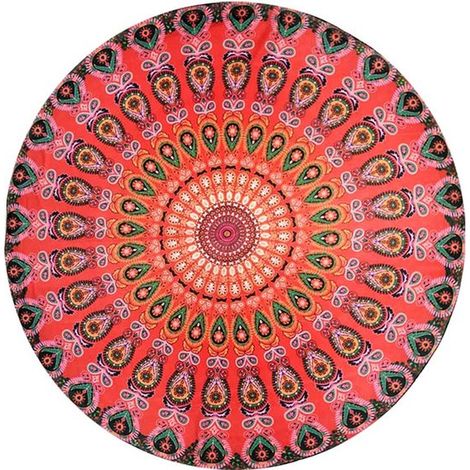 Tovaglia Mandala Rotonda Tovaglia Mandala Rossa 130 cm (1/5)