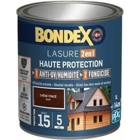 Bondex Lasur 2 en 1 Satinado Alta Protección Roble oscuro