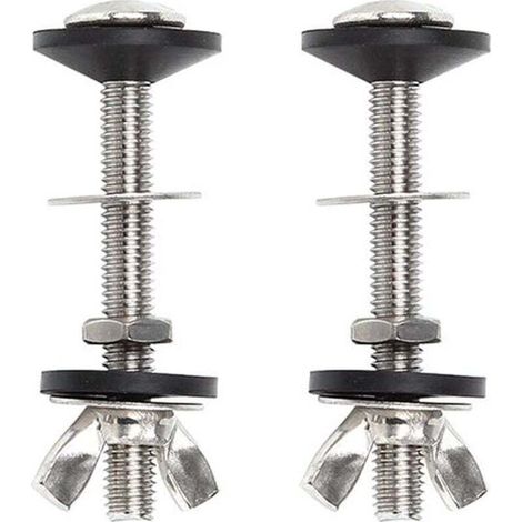 Boulon de toilette kit de boulons de réservoir à bol, kit de 2 pièces pour cassette à vis, fixation universelle pour WC en acier inoxydable, facile à installer (1/4)
