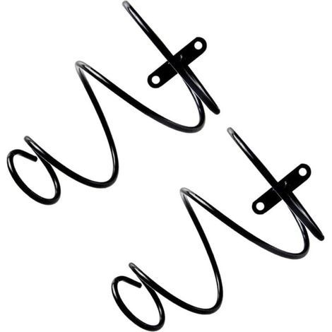 Lot de 4 porte-bouteilles de vin muraux en métal en spirale pour présentoir à vin, noir (1/5)
