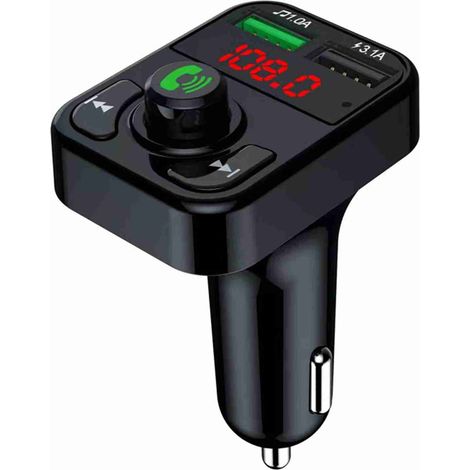 Adaptateur Bluetooth transmetteur FM Radio sans fil double Ports lecteur de musique de voiture récepteur noir (1/5)