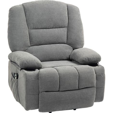 164 Fauteuil releveur électrique massant MASSIMO tissu gris foncé (1/5)