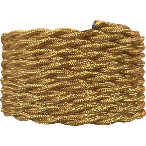 Câble électrique torsadé doré antique, long. 3m, diam. 6.2mm - Tibelec (1/4)