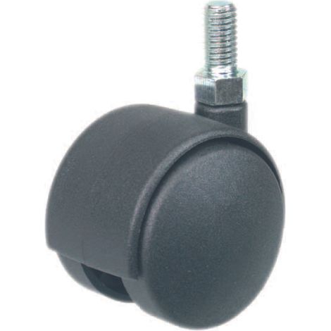 Ruote doppie in nylon con perno - ø mm.30 perno ø mm.8x15